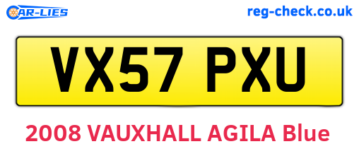 VX57PXU are the vehicle registration plates.