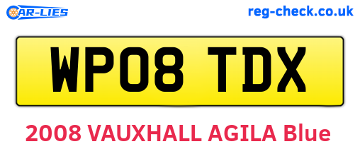 WP08TDX are the vehicle registration plates.