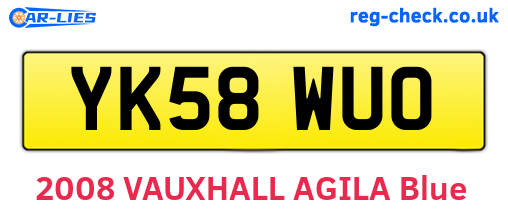 YK58WUO are the vehicle registration plates.