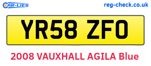 YR58ZFO are the vehicle registration plates.