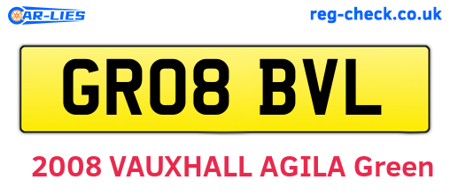 GR08BVL are the vehicle registration plates.