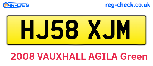 HJ58XJM are the vehicle registration plates.