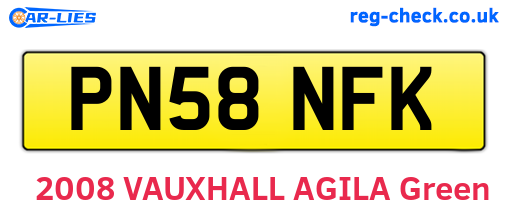 PN58NFK are the vehicle registration plates.