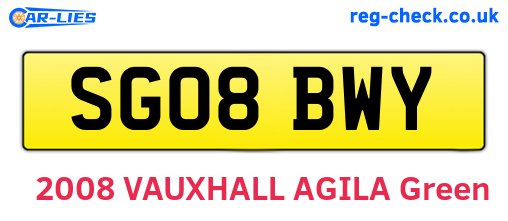 SG08BWY are the vehicle registration plates.