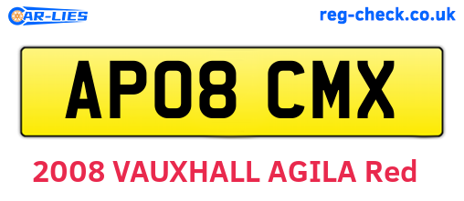 AP08CMX are the vehicle registration plates.