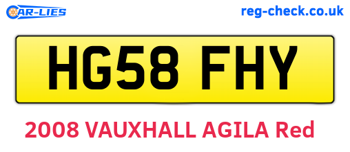 HG58FHY are the vehicle registration plates.