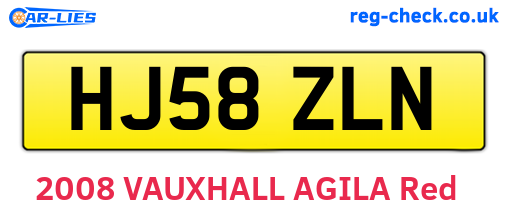 HJ58ZLN are the vehicle registration plates.