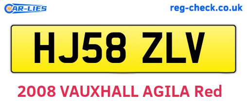 HJ58ZLV are the vehicle registration plates.