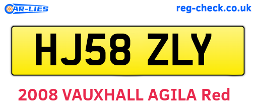 HJ58ZLY are the vehicle registration plates.