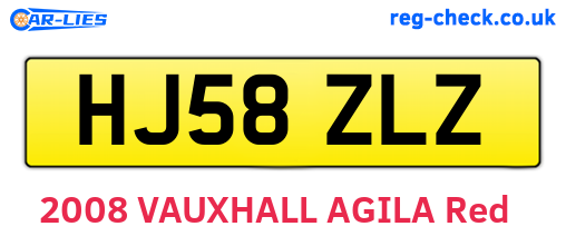 HJ58ZLZ are the vehicle registration plates.