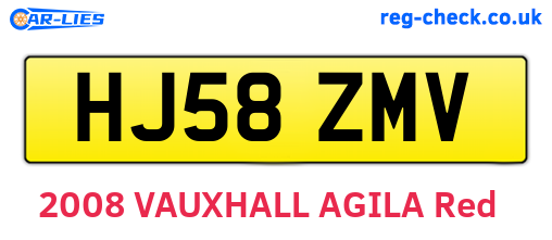 HJ58ZMV are the vehicle registration plates.