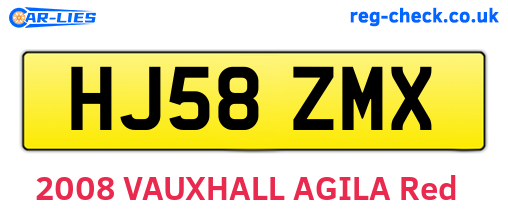 HJ58ZMX are the vehicle registration plates.