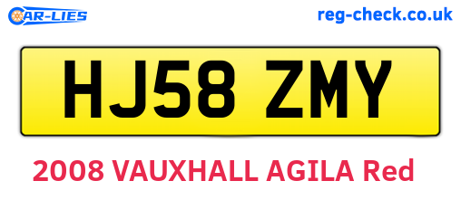 HJ58ZMY are the vehicle registration plates.