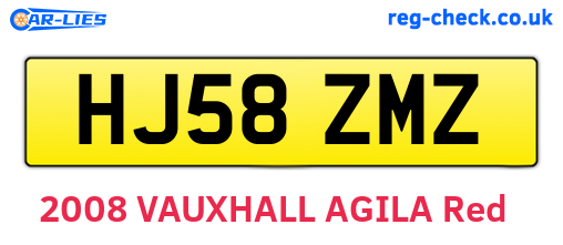 HJ58ZMZ are the vehicle registration plates.