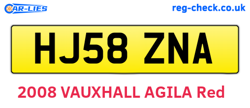 HJ58ZNA are the vehicle registration plates.