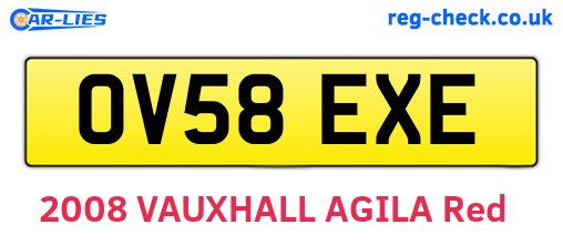 OV58EXE are the vehicle registration plates.