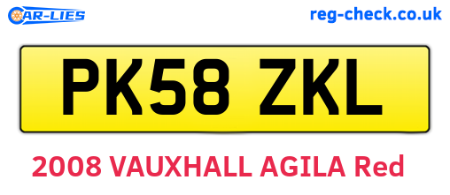 PK58ZKL are the vehicle registration plates.