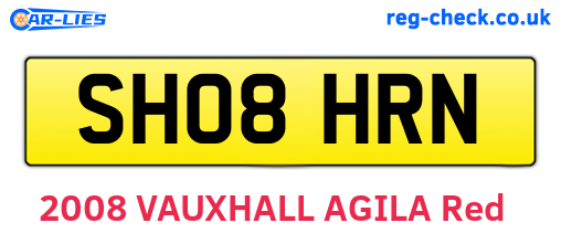 SH08HRN are the vehicle registration plates.