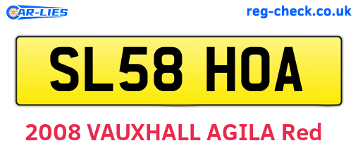 SL58HOA are the vehicle registration plates.