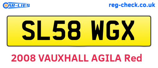 SL58WGX are the vehicle registration plates.