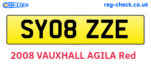 SY08ZZE are the vehicle registration plates.