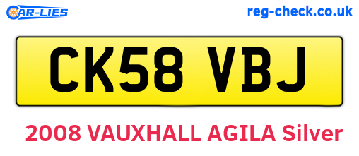 CK58VBJ are the vehicle registration plates.