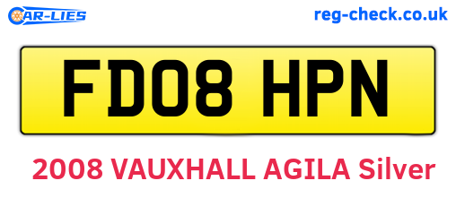 FD08HPN are the vehicle registration plates.