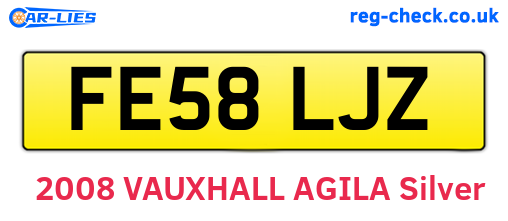 FE58LJZ are the vehicle registration plates.