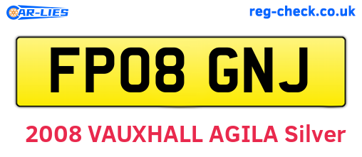 FP08GNJ are the vehicle registration plates.
