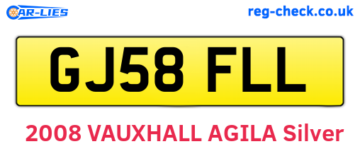 GJ58FLL are the vehicle registration plates.