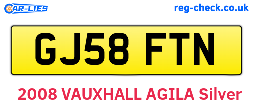 GJ58FTN are the vehicle registration plates.