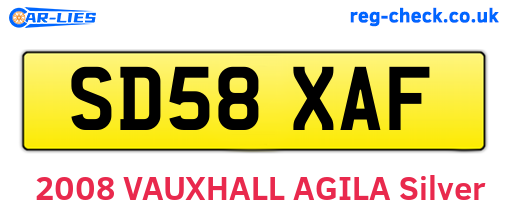 SD58XAF are the vehicle registration plates.