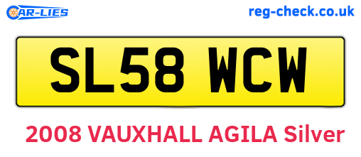 SL58WCW are the vehicle registration plates.