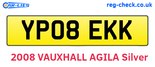 YP08EKK are the vehicle registration plates.