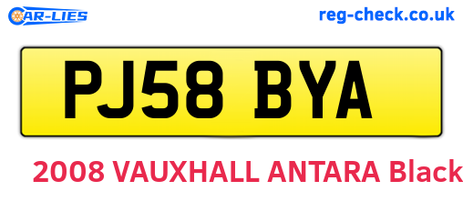 PJ58BYA are the vehicle registration plates.