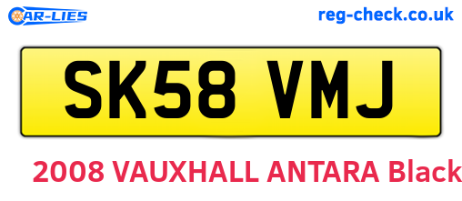 SK58VMJ are the vehicle registration plates.