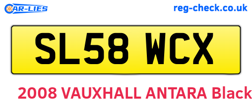 SL58WCX are the vehicle registration plates.