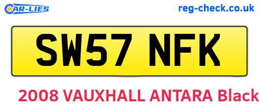 SW57NFK are the vehicle registration plates.