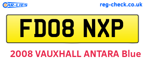 FD08NXP are the vehicle registration plates.