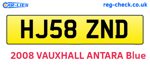 HJ58ZND are the vehicle registration plates.