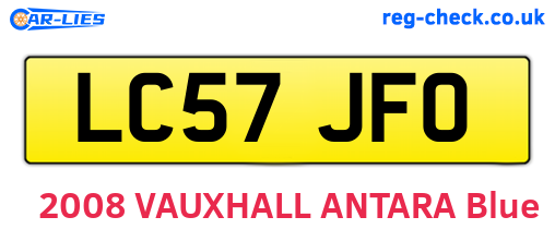 LC57JFO are the vehicle registration plates.