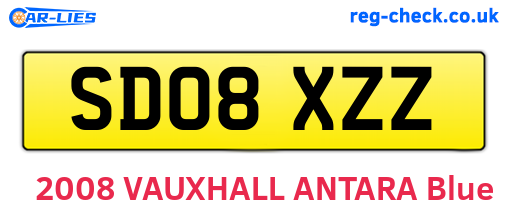 SD08XZZ are the vehicle registration plates.