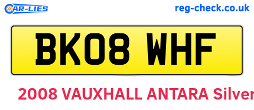 BK08WHF are the vehicle registration plates.