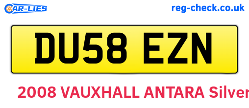 DU58EZN are the vehicle registration plates.