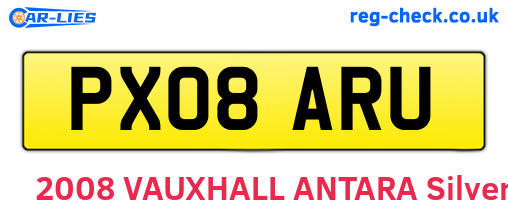 PX08ARU are the vehicle registration plates.
