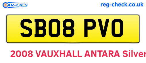 SB08PVO are the vehicle registration plates.