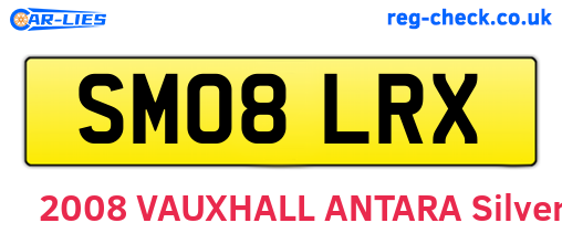 SM08LRX are the vehicle registration plates.