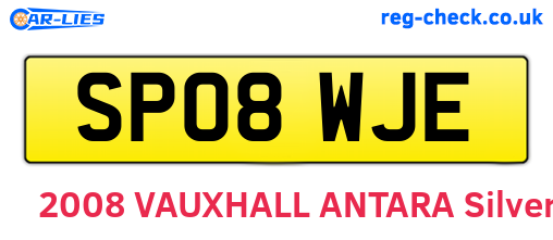 SP08WJE are the vehicle registration plates.