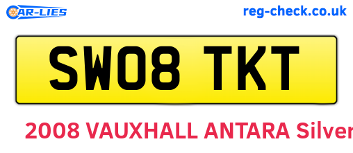 SW08TKT are the vehicle registration plates.