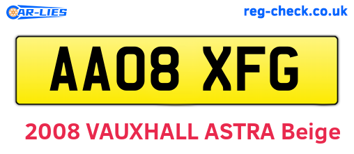 AA08XFG are the vehicle registration plates.